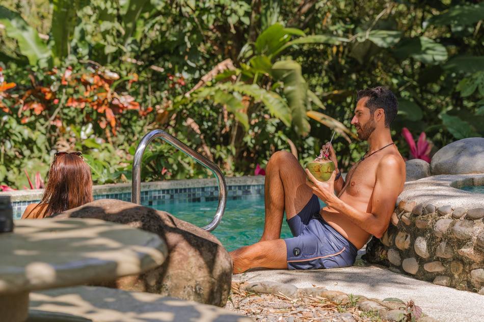 Guests relaxing in the jacuzzi