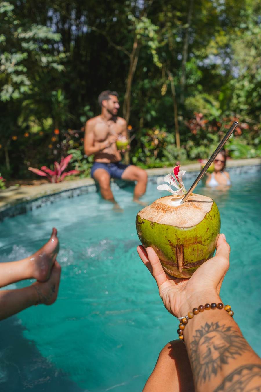 Guests by the pool